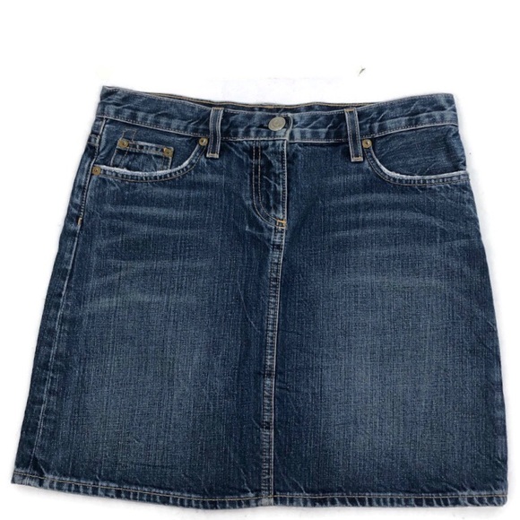 J. Crew Denim Distressed Jean Skirt - Picture 1 of 4